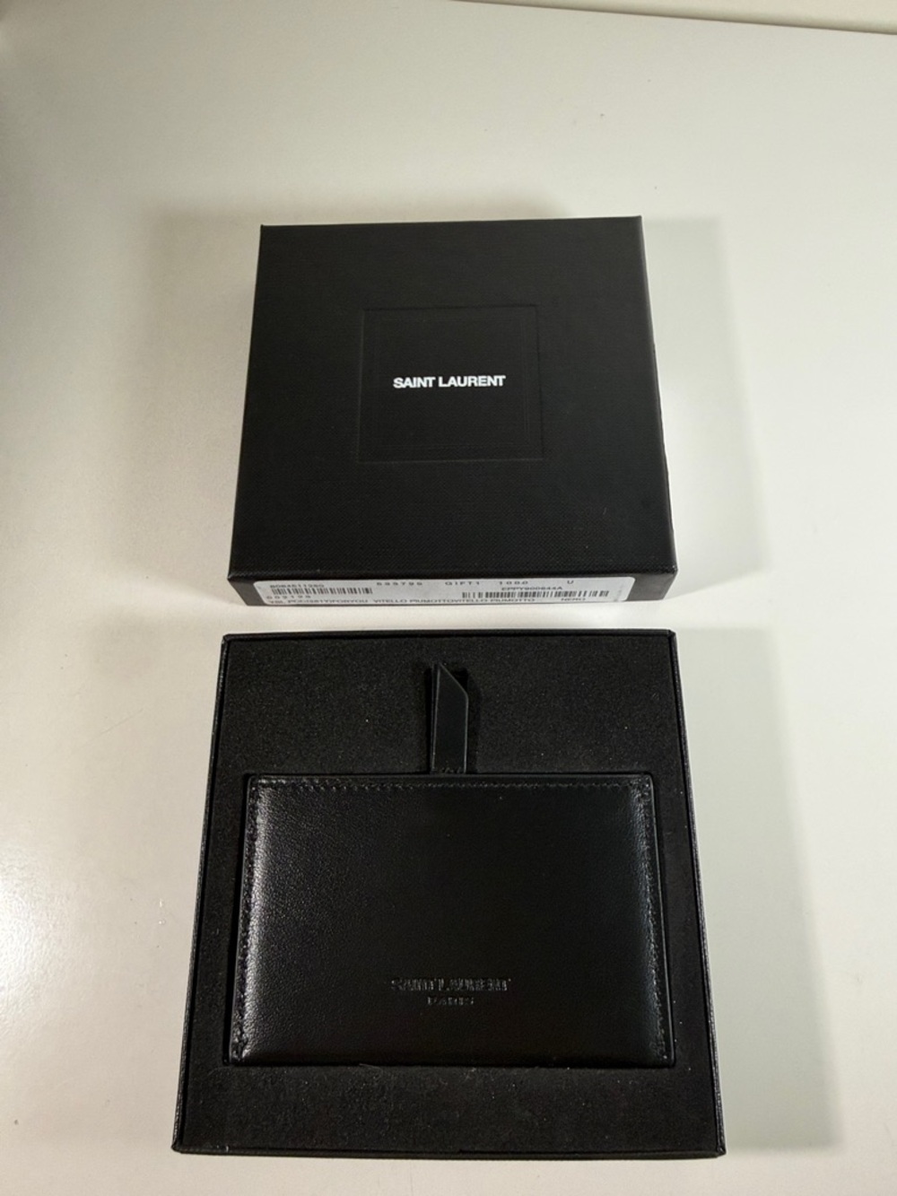 Saint Laurent Black Leather Slim Card Holder with Mirror Holder in Branded Box - Picture 8 of 8